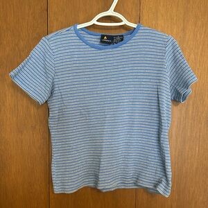 Lizsport Blue and White Striped Top